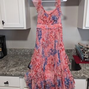 Alice + Olivia Pink and Blue Floral Dress